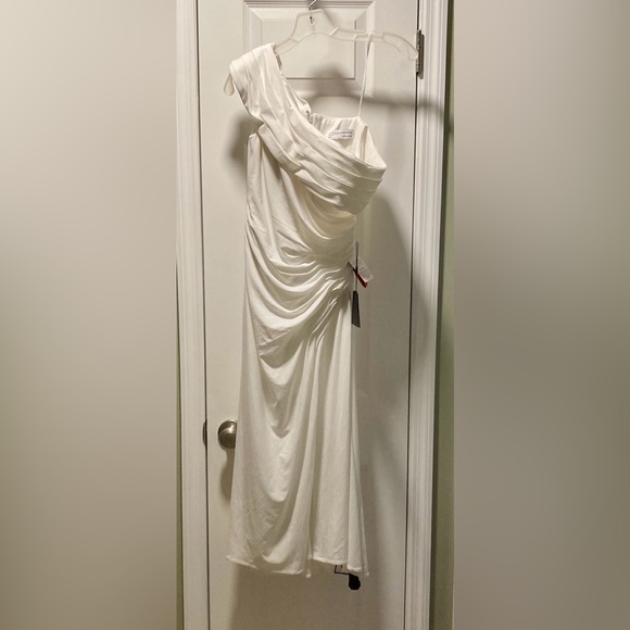 MAC DUGGAL RUCHED OFF-THE-SHOULDER MIDI DRESS NWT 0 - Picture 5 of 8